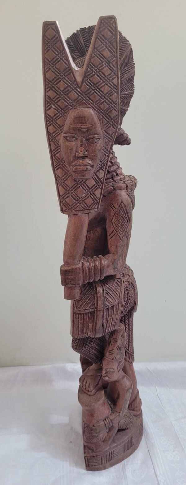 Estatueta Africana De Ebano - Imagem 4