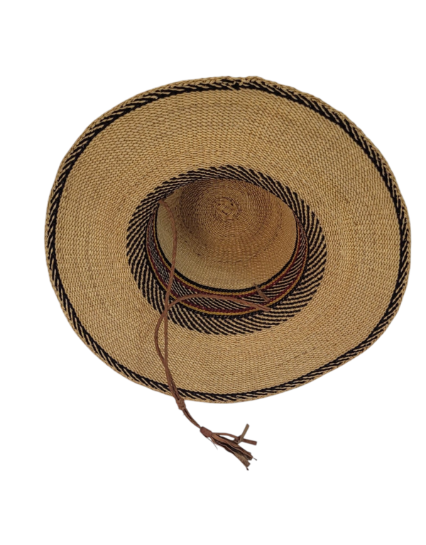 Chapéu africano para homens e mulheres, chapéu Fulani de palha e couro, origem ética de Gana - Imagem 4