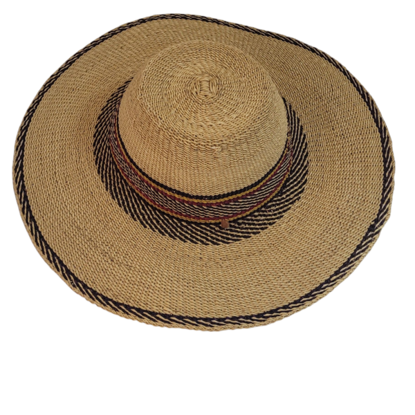 Chapéu africano para homens e mulheres, chapéu Fulani de palha e couro, origem ética de Gana