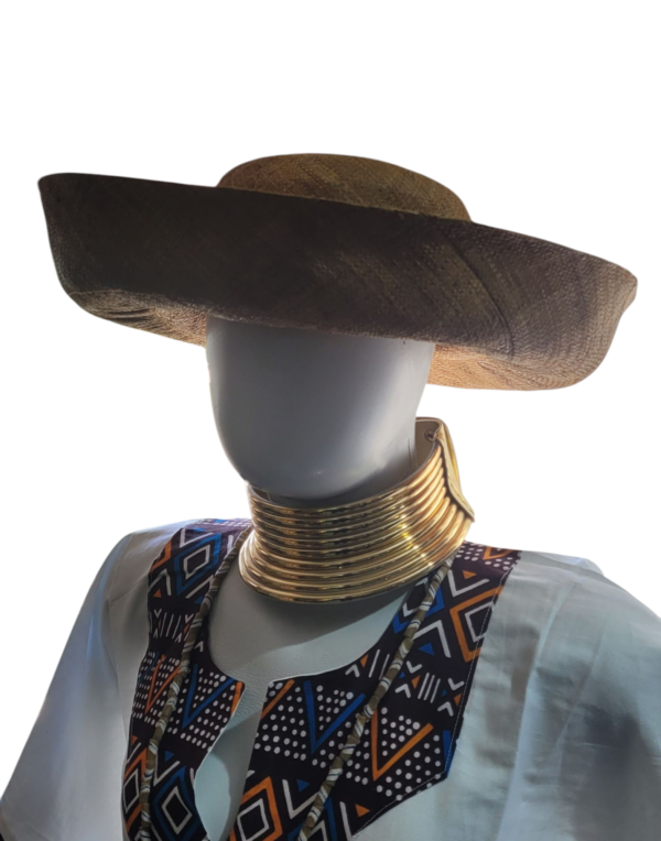 Chapéu feminino de ráfia origem africa - Image 2