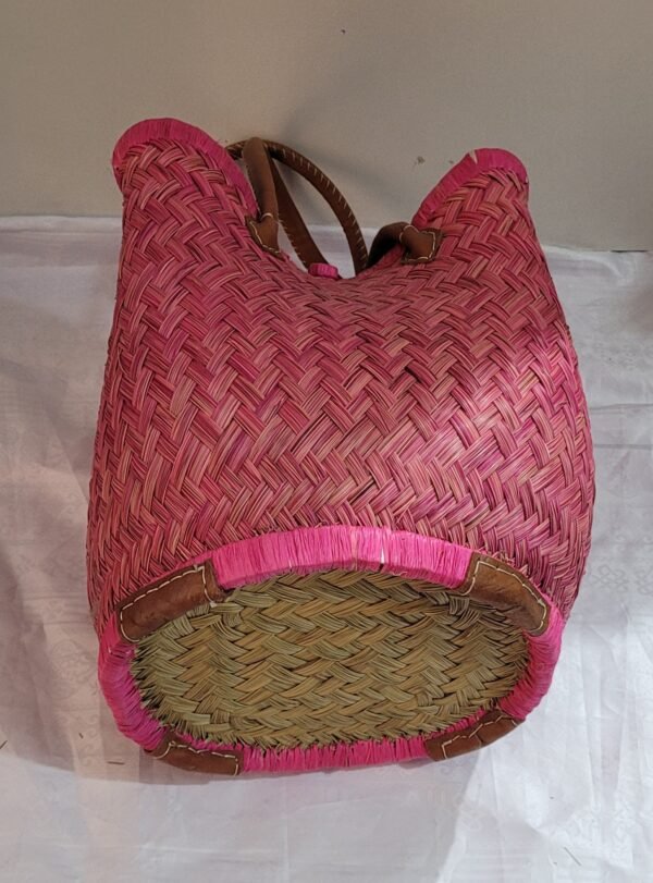 Cesto Shopper Africana com alça de Couro - Imagem 4