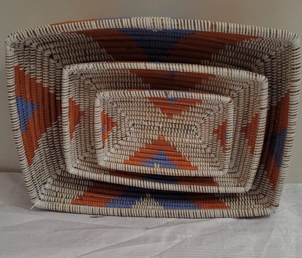 Conjunto de 3 Bandeja Decorativa de Palha - Imagem 3