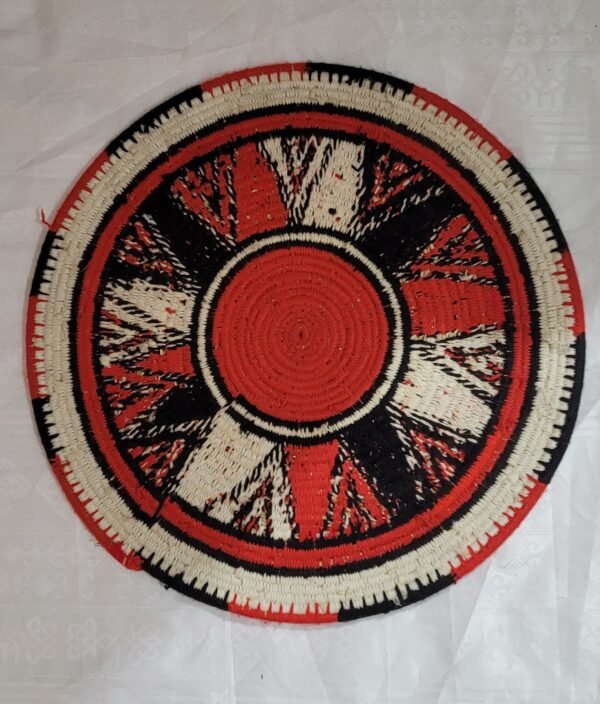 Cesto Decorativo de Palha com fio de Algodao 35cm - Imagem 2