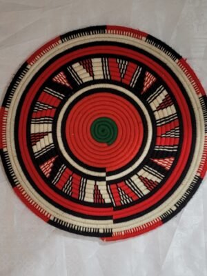 Cesto Decorativo de Palha com fio de Algodao 31cm