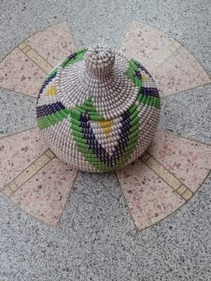 Cesto de Caixa decorativa de Palha Africana