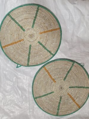Jogo de 2 Cesto Decorativo de Palha 38cm